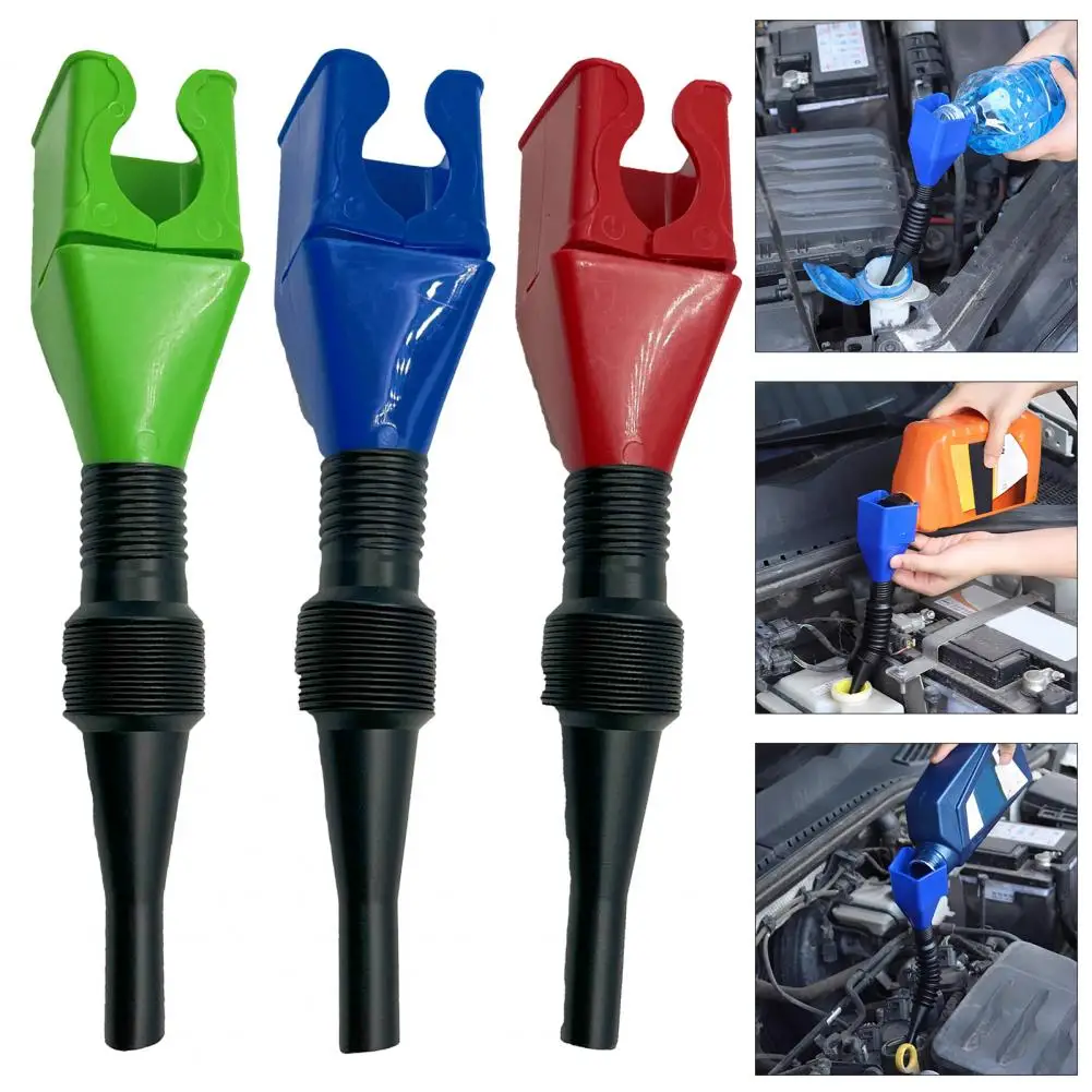 Retractable Auto Fuel Funnel Foldable Design Compact Size Highly Compatible Cars Trucks Draining Oil Snap Plastic Funnel 오일 파이프