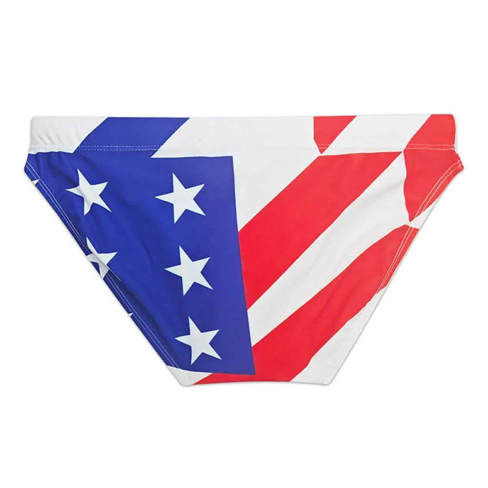 2026Fashion cross-border men's close-fitting color strip element swimming pants foreign trade beach UXH003