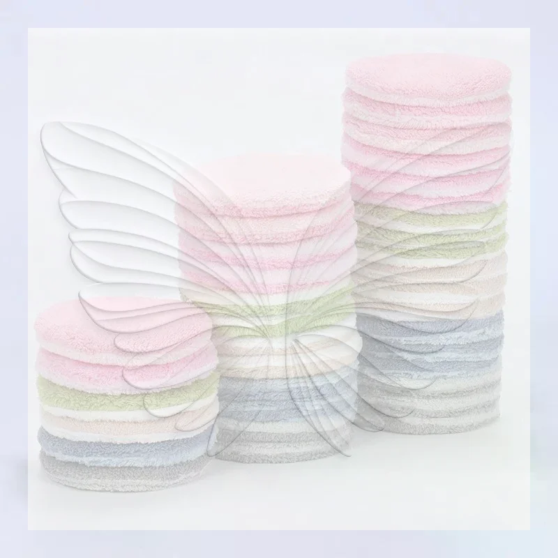 Washable Reusable Makeup Remover Pads 8cm Round Absorbent Soft Face Wash Pads for Travel Daily Cleansing Use