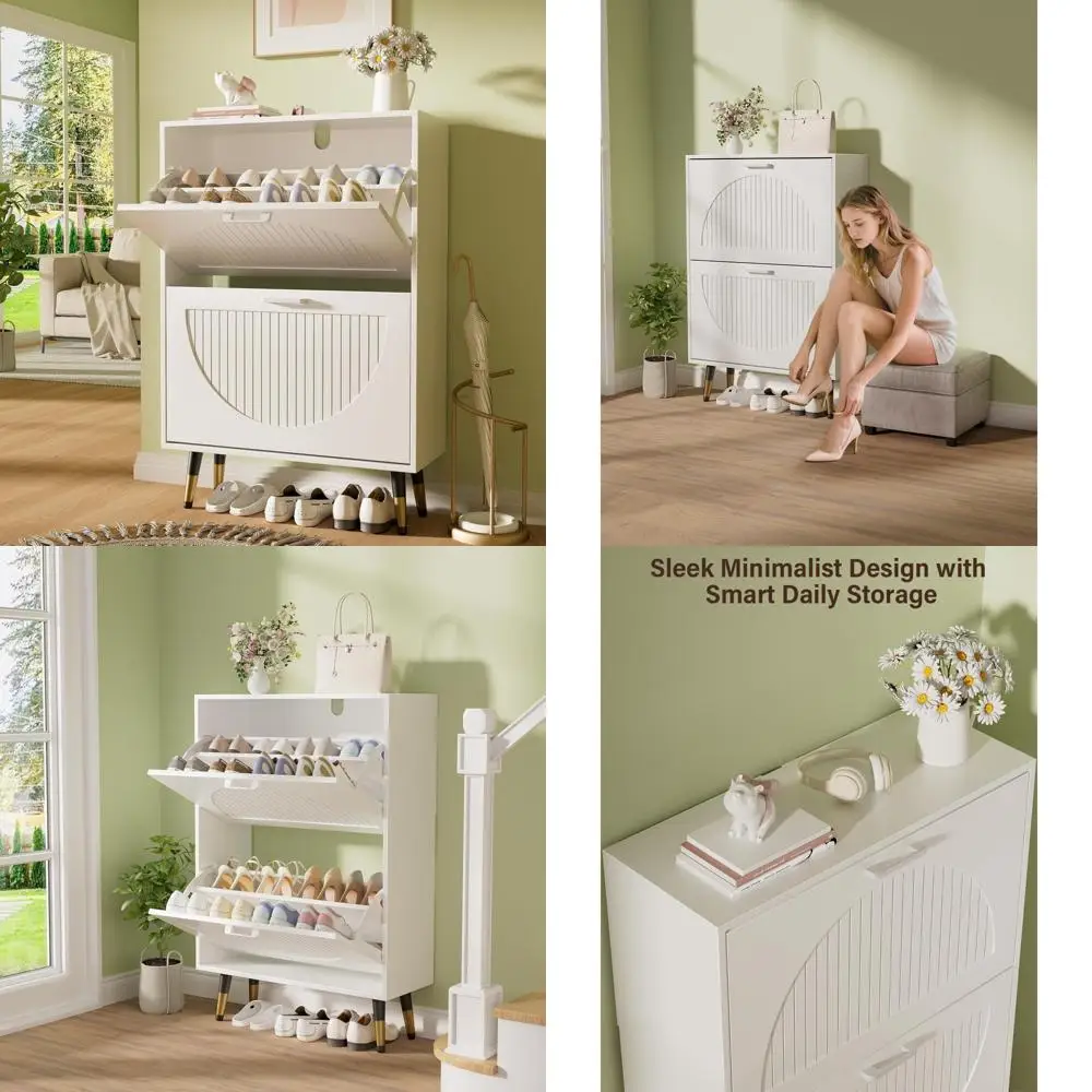 

Узкий дубовый шкаф для обуви в деревенском стиле с 2 ящиками, металлическими ножками, органайзер для хранения обуви в прихожей, черный