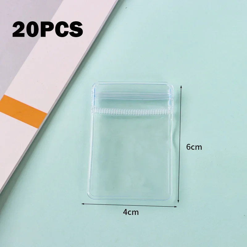 20Pcs Jewelry Organizer Pouch Bags Transparent PVC Anti-Oxidation Earring Pendant Necklace Bracelet Storage Holder Bags Travel