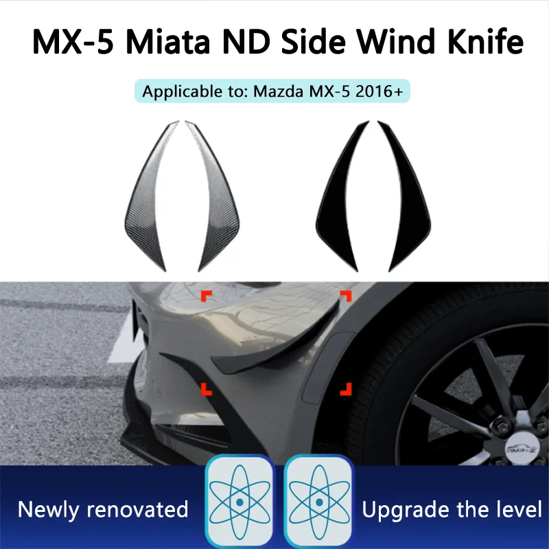 High Quality Side Wind Blade Diffuser Car Patch Exterior Decorative Modification Accessories For Mazda Miata MX-5 ND 2016+