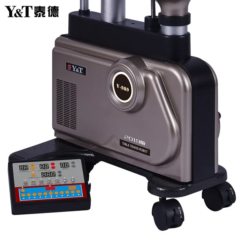 

Y&T V989-2019 Professional Pingpong Serve Machine Robot Floor-mounted Fully Automatic Training Partner Table Tennis R