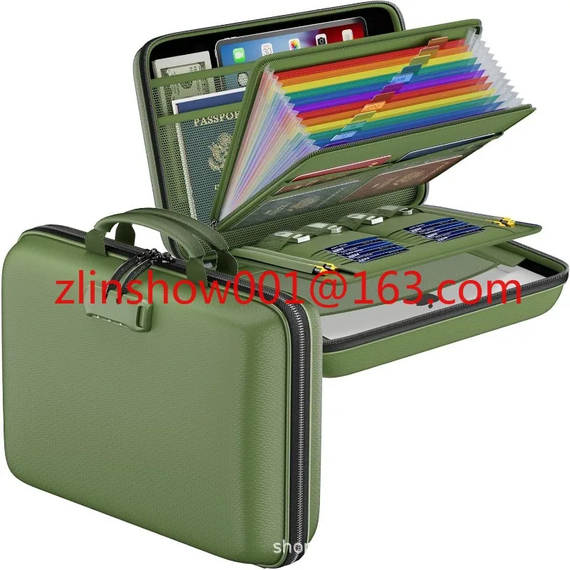 Portable file case Waterproof and fireproof information documents Valuables suitcase
