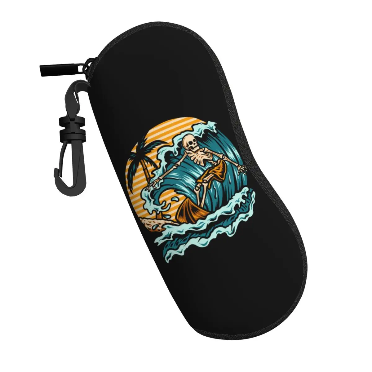Custom Summer Surfing Skull Shell Glasses Case Unisex Cool Surf Rider Eyeglasses Case Sunglasses Protector Box