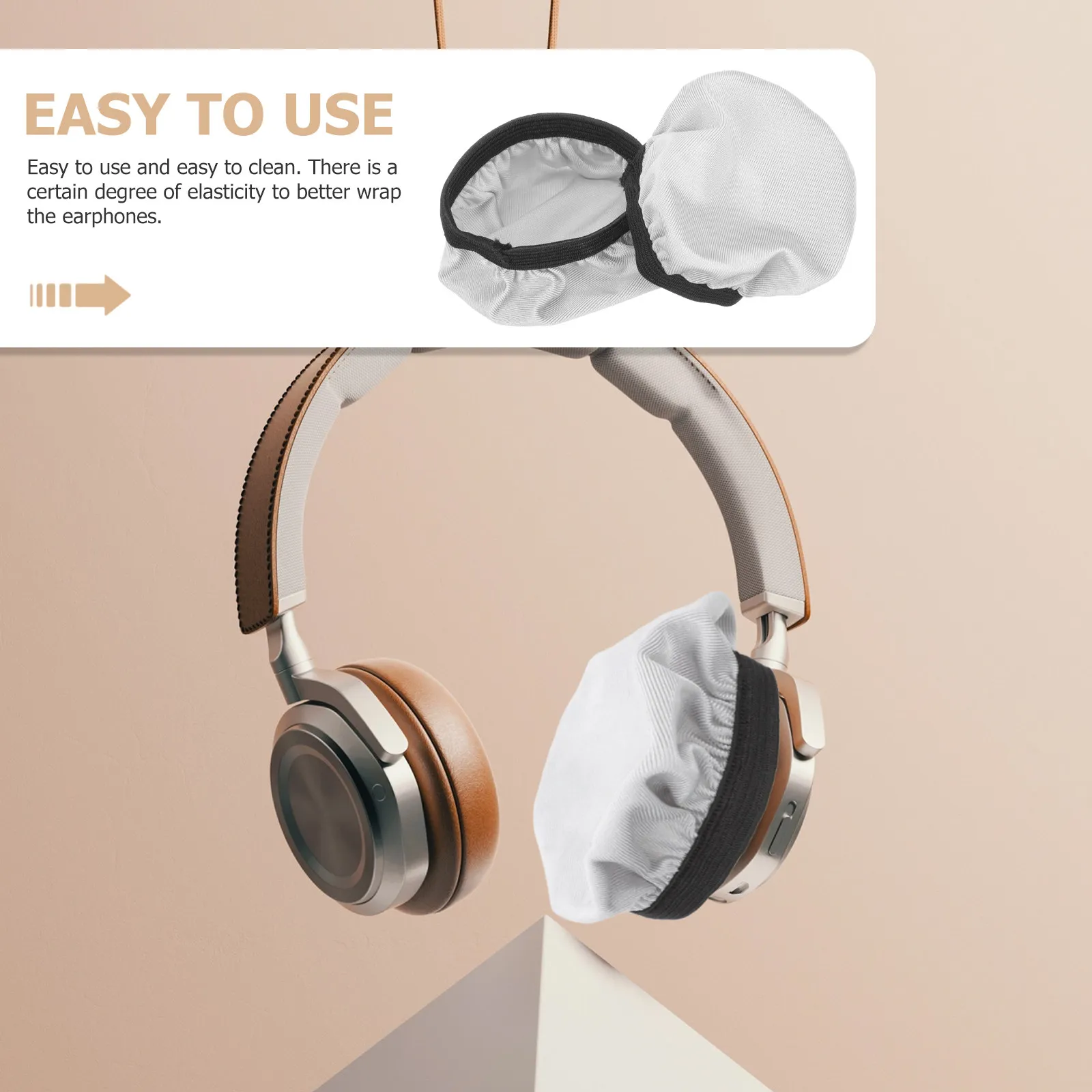 4Pcs Flexible Elastic Headset Ear Cushion Covers Washable Dust Protection Earpad Protectors for Shared Use in Labs Computer