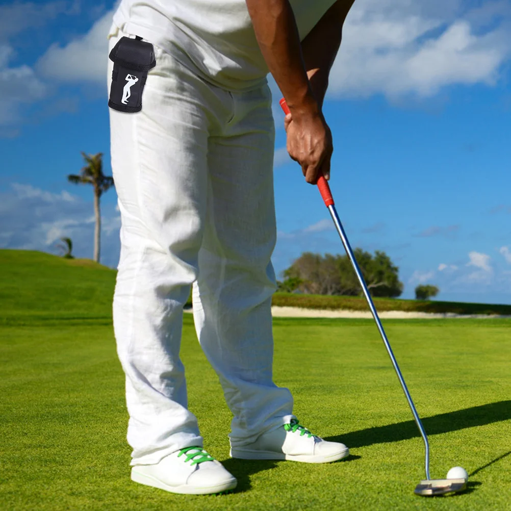 2Pcs Golf Ball Waist Bag Durable Portable Mini Storage Pouch Lightweight Metal Clip Convenient Ball Holder for Training