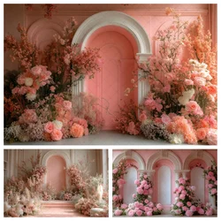 Wedding Dreamy Birthday Portrait Photography Backdrops Boho Flowers Curtains Flowers Floral Valentine's Day Photo Background