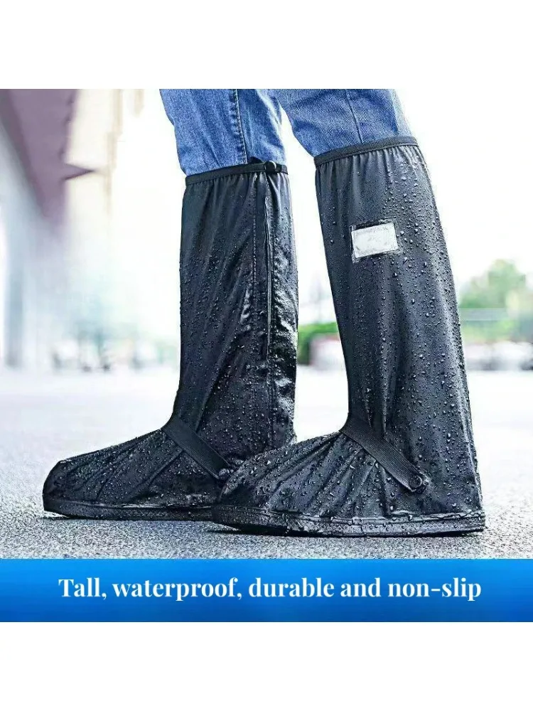 AliExpress NONE Unisex Reusable Rain Boot Shoe Cover Black Waterproof High Top Shoes Dust Covers for Motorcycle Bike Rain Cover Men Women