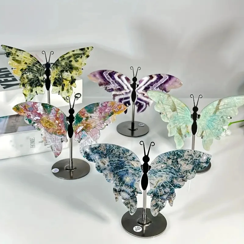 1pair Natural Crystal Butterfly Wings For Home Decoration Christmas Holiday Gift Romantic Gift Office And Home Decoration