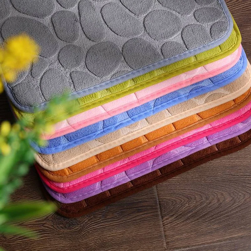 Alfombra de terciopelo con relieve de espuma viscoelástica, alfombra antideslizante para baño, sala de estar, alfombra para suelo de adoquines, muebles para el hogar, decoración del hogar, 1 ud.