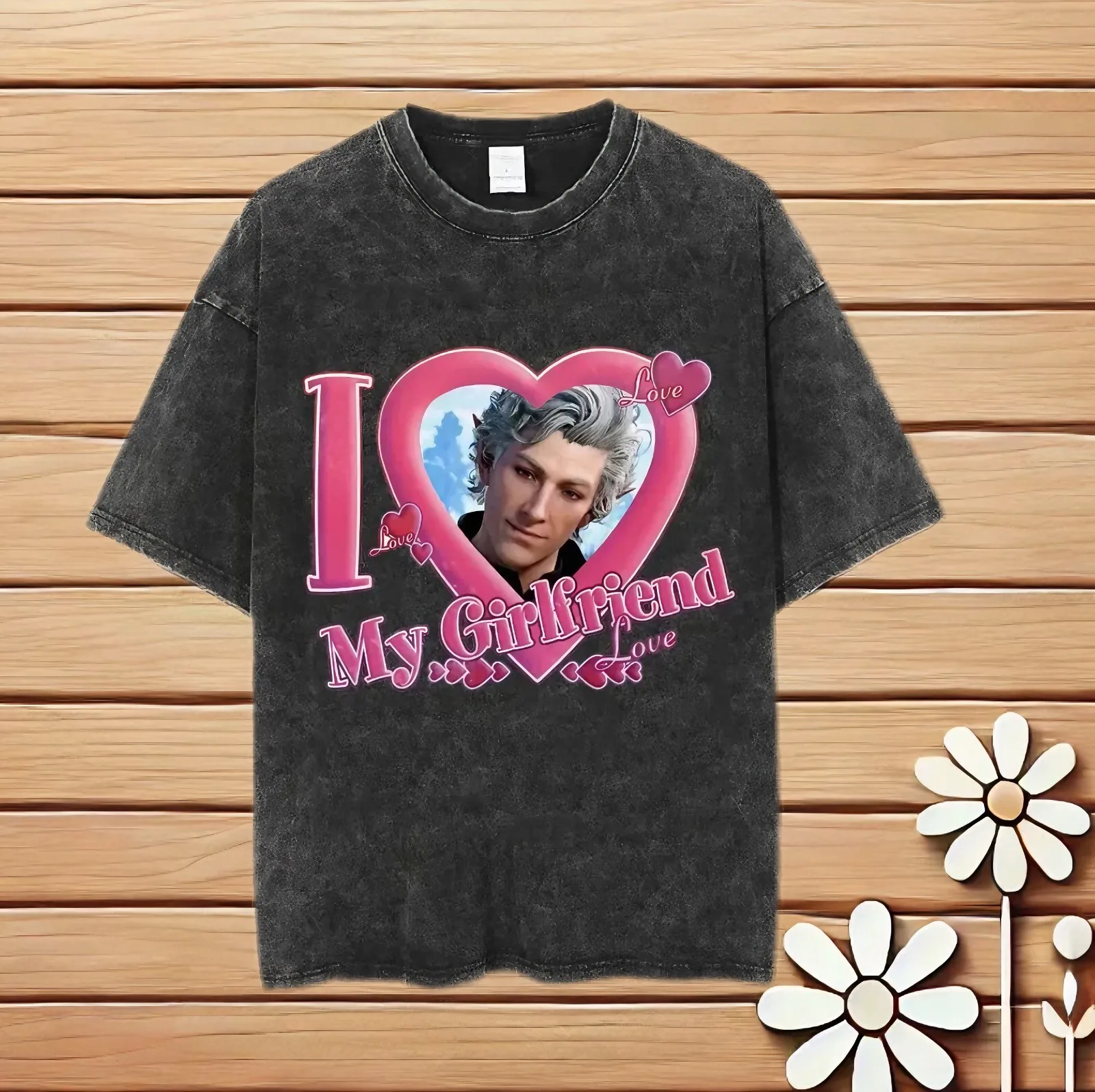 Baldur's Gate 3 Gamer أنا أحب صديقتي الجرافيك تي شيرت خمر Astarion القوطية غسلها القطن تي شيرت Ropa Hombre الملابس