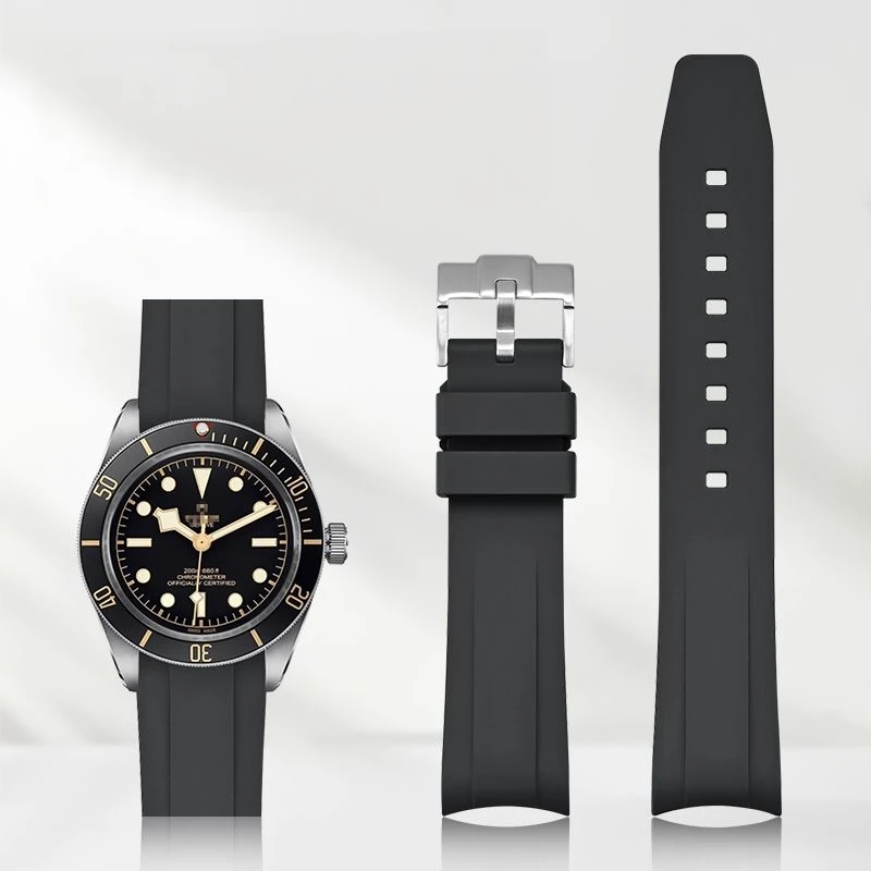 316L 스테인레스 스틸 버클이 있는 튜더 교체 스트랩용 방수 피부 친화적인 22mm FKM 시계 스트랩