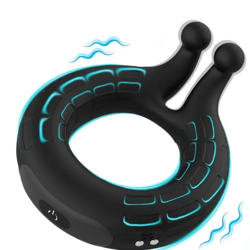 1pc Silicone Penis Ring Vibrator 10 Vibration Testicles Clitoris Stimulation for Man Delayed EjaEjaculation Sexy Goods for Adult