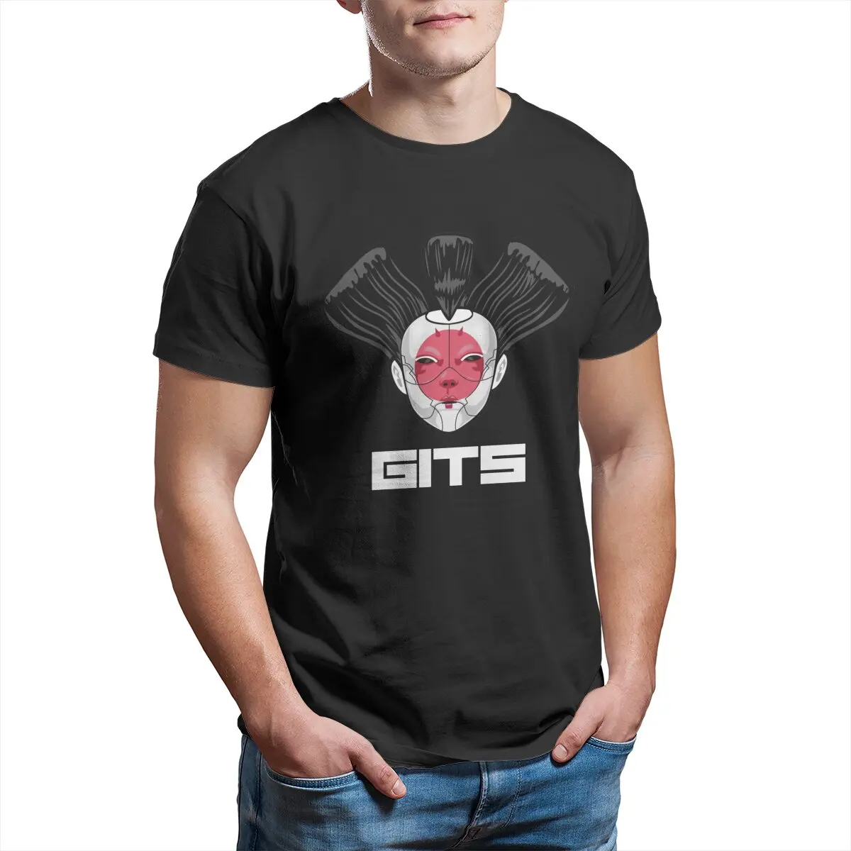 

GITS Artificial Intelligence cyborg movies manga Ghost in the Shell Hipster Cotton Tees anime T Shirt for men Plus Size Tops