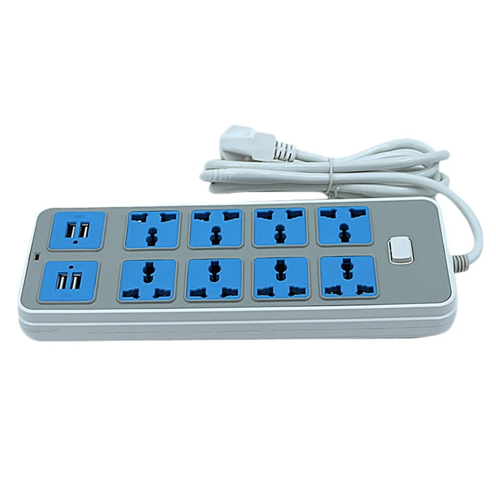 A72Z Power Strip Surge Protector With 4 USB And 8 Outlets Ports 6.5 Feet Extension Cord 3000W For Home Dorm