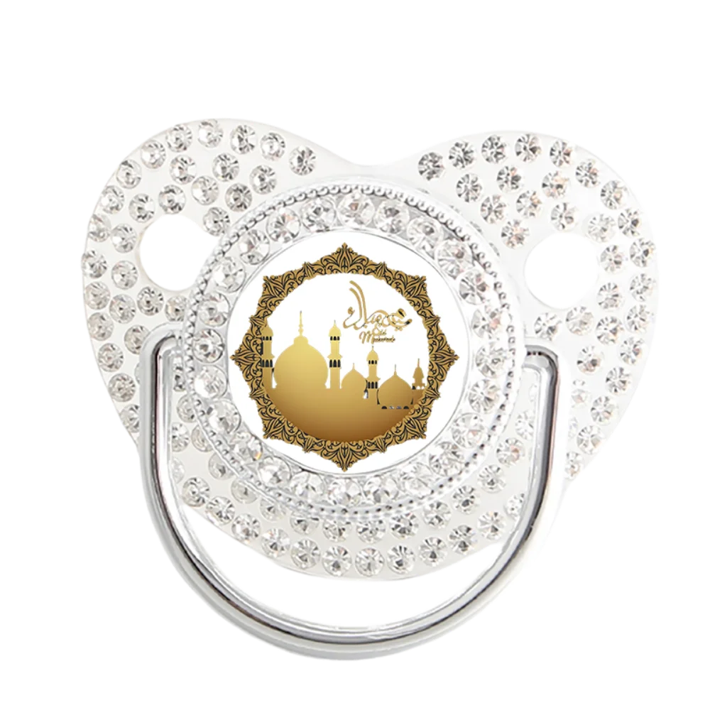 Muslim Print Newborn Pacifier Baby Chewing Nipple Mouth Toy with Dust Cover Silicone BPA Free Cute Teether Photo 0-18M