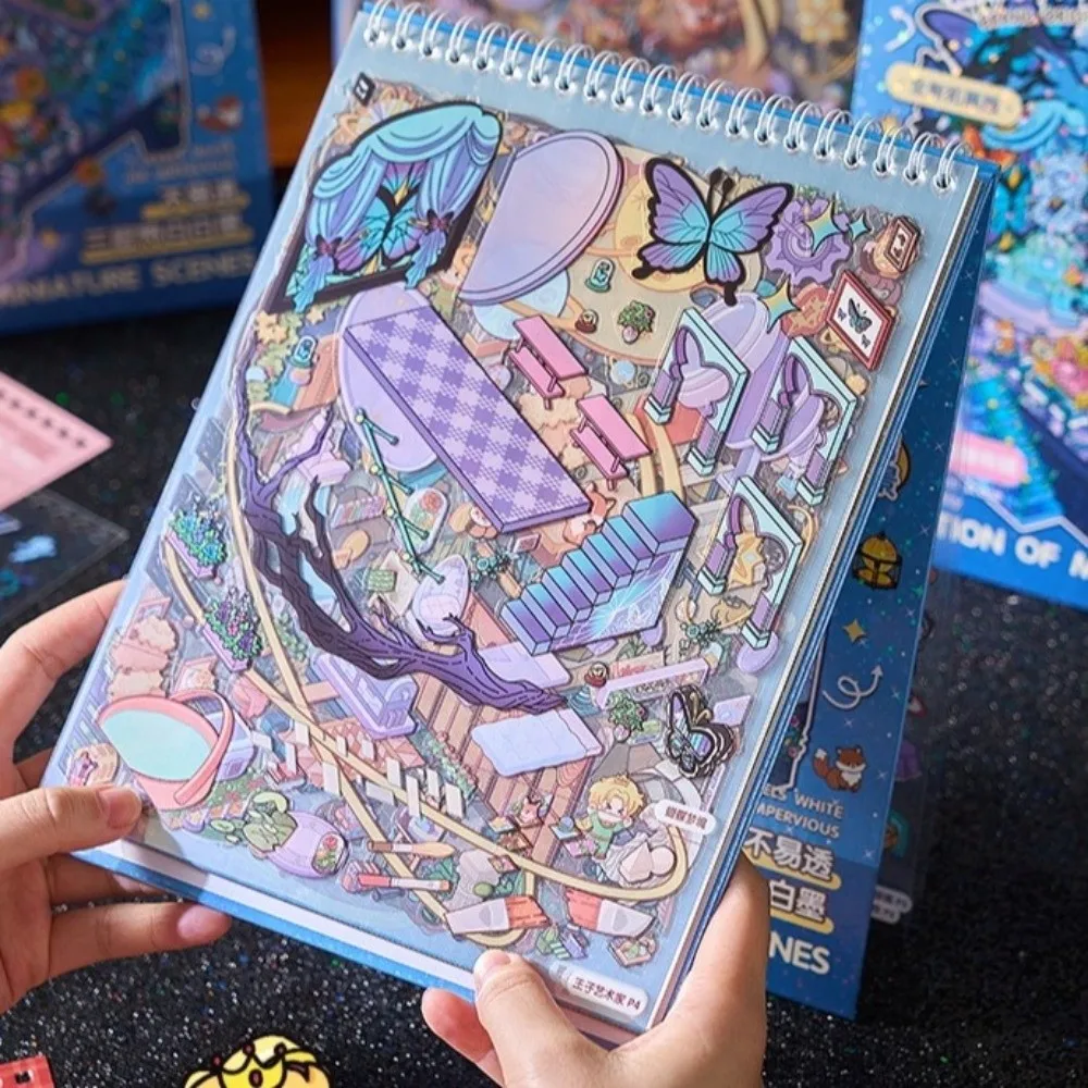 

Милые мини-наклейки сцены для домашних животных, 15 листов, 8 сцен в стиле панк, визуальная наклейка для укладки, сделай сам, наклейка для рукоделия, книга для детей