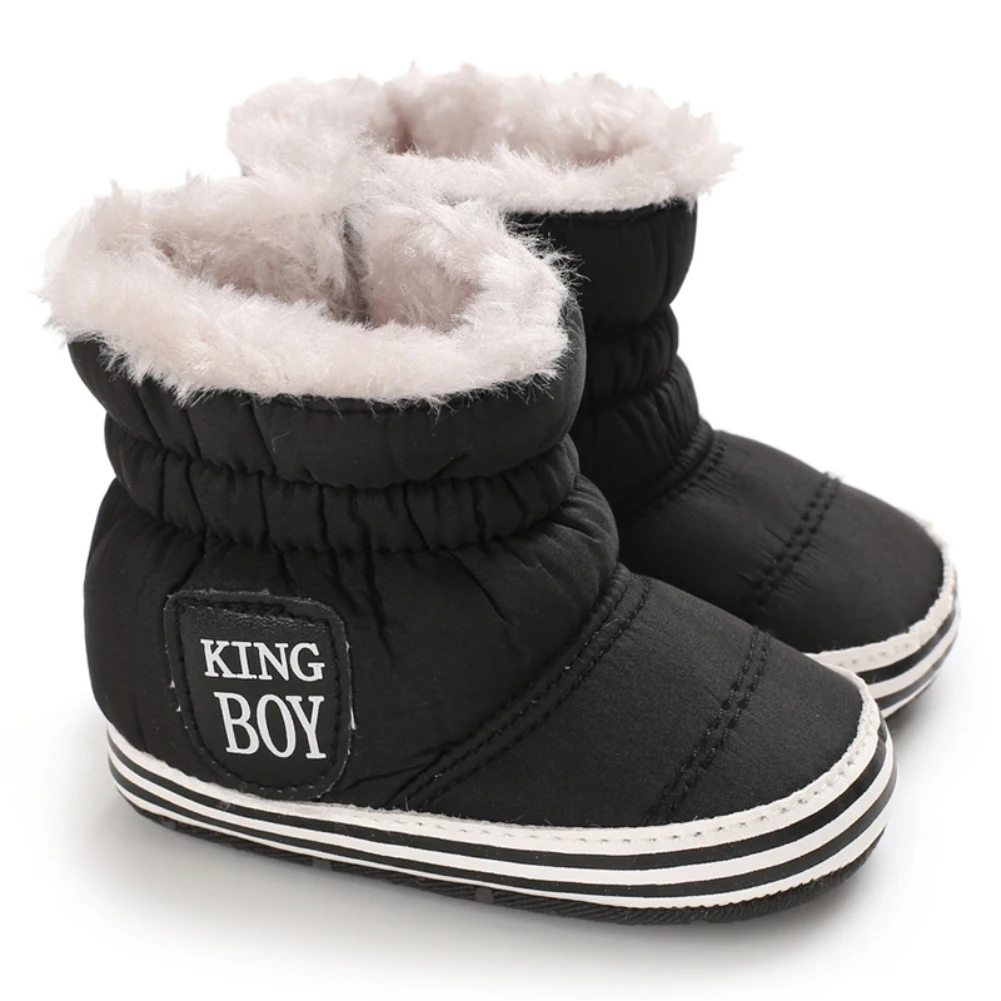 Winter Infant 0-18M Snow Boots Baby Boy Girl Shoes Soft Glitter Zipper First Walker Plush Lined Prewalker Fleece Boots Boots