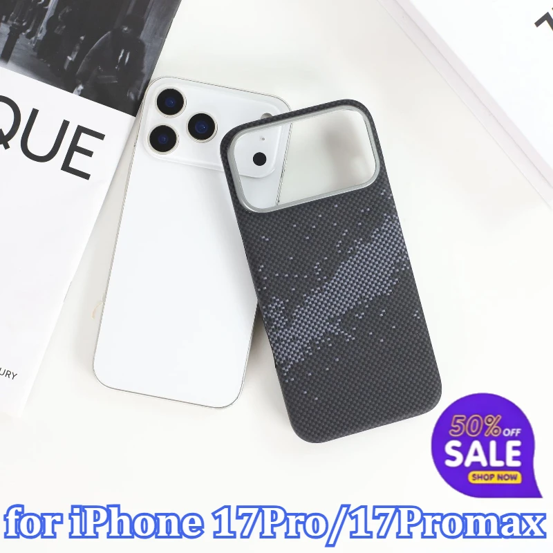 

Real Carbon Fiber Magnetic Case for iPhone 17Pro/17Promax Mobile Phone Case Ultra-thin Aramid Phone Case