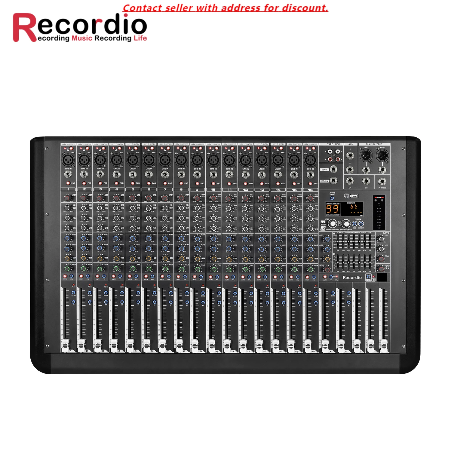 

GAX-MQ16 New MQ Series Mixer Professional 16-channel Stage Mixer With 99 DSP 7-segment Equalizer Power Amplifier Mixer