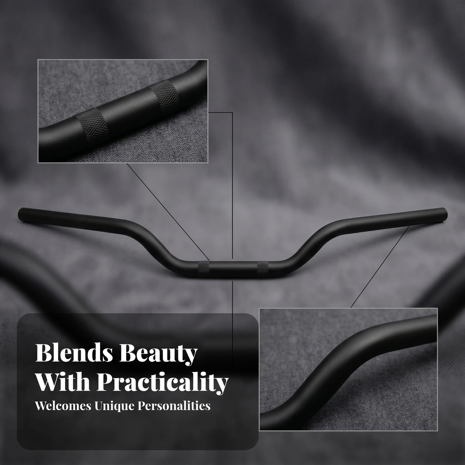Retro Motorcycle Handlebar One-piece Tubular Design Black Finish Bent Bar Smooth Fit for Street Riding