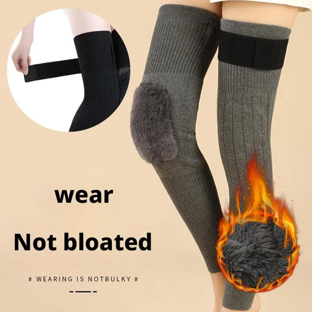 Winter Thermo Knie Hülse Rutschfeste Elastische Wolle Kaschmir Knie Brace Unterstützung Schutz Knie Wärmer Pads Legging Strümpfe Wraps