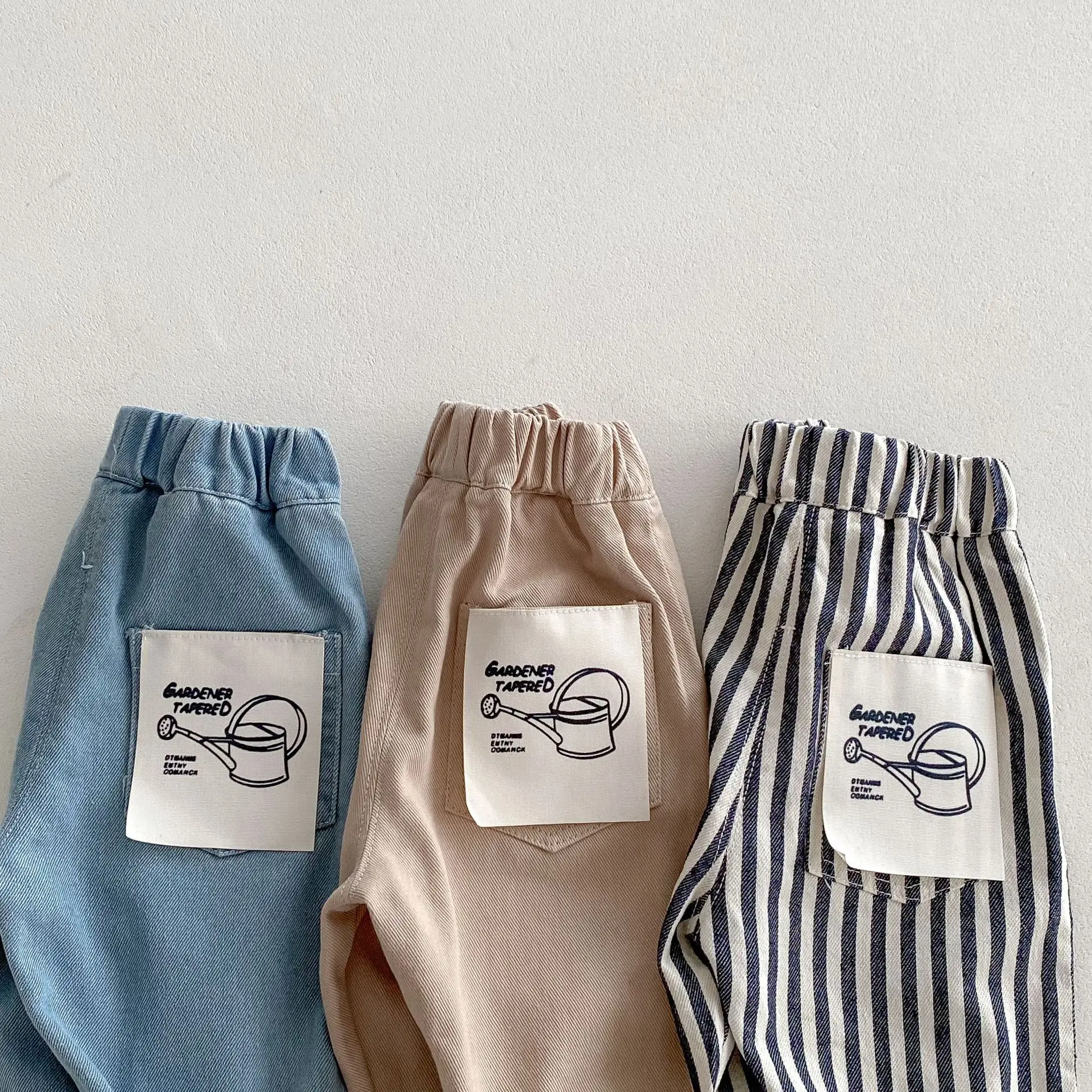 0-5 Jahre Frühling Herbst Kinderhosen Koreanischer Stil Kinder-Jeans Einfarbig und Gestreift Jungen Mädchen Denim-Hosen Kinderhosen – Detail 20