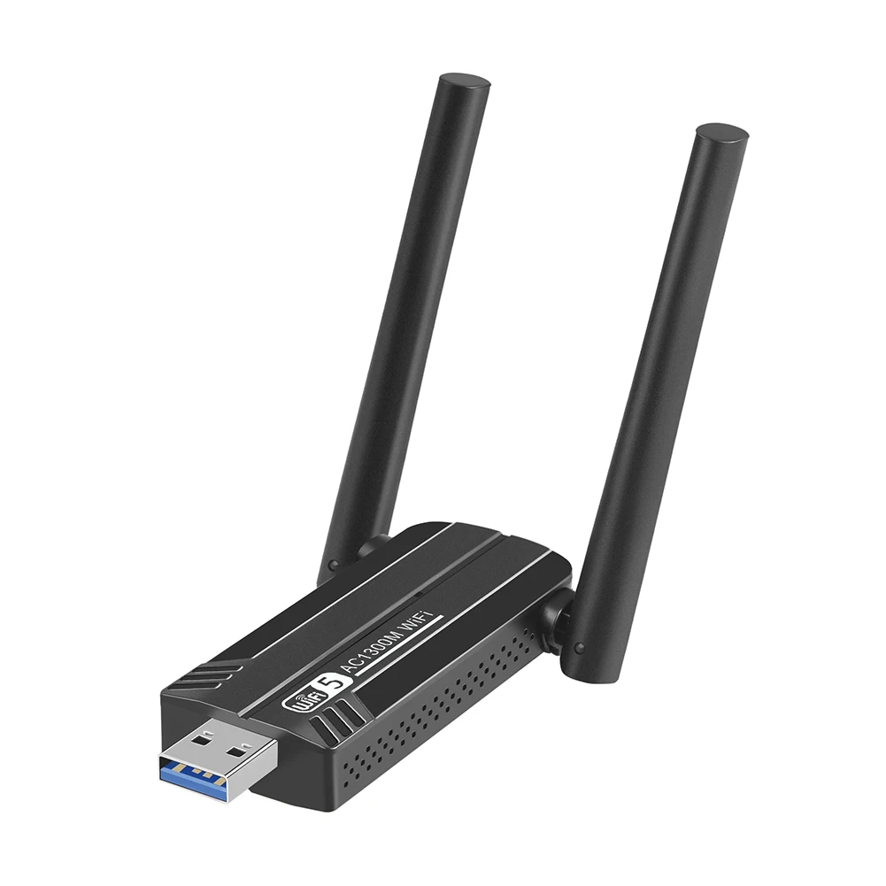 Wireless Network Card 867Mpbs USB 3.0 Adapter Supports for Windows Vista/XP/7-11/Linux OS/ OS Dual Band 2.4G/5G for Desktop