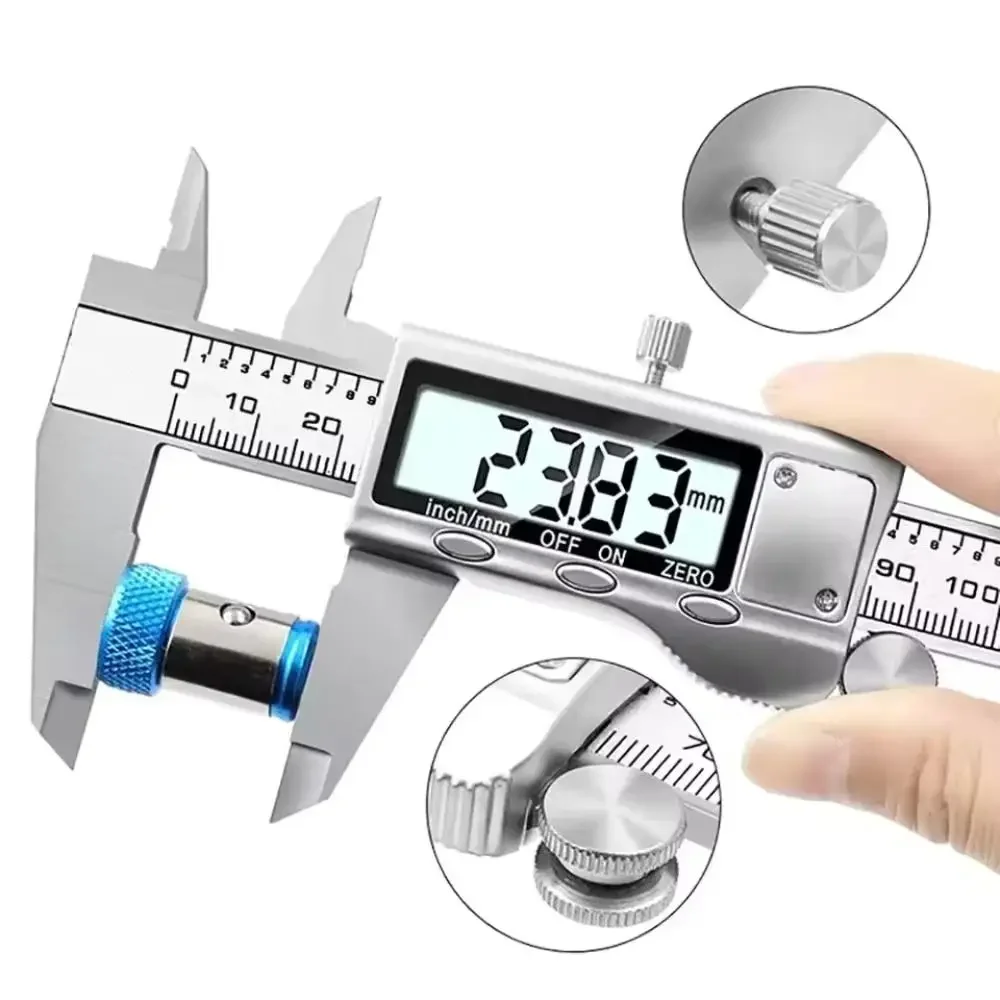 Electronic Vernier Caliper 15CM / 6Inch Precision Tool LCD Display & Auto-Off Function, Metal Caliper for Engineering Crafting