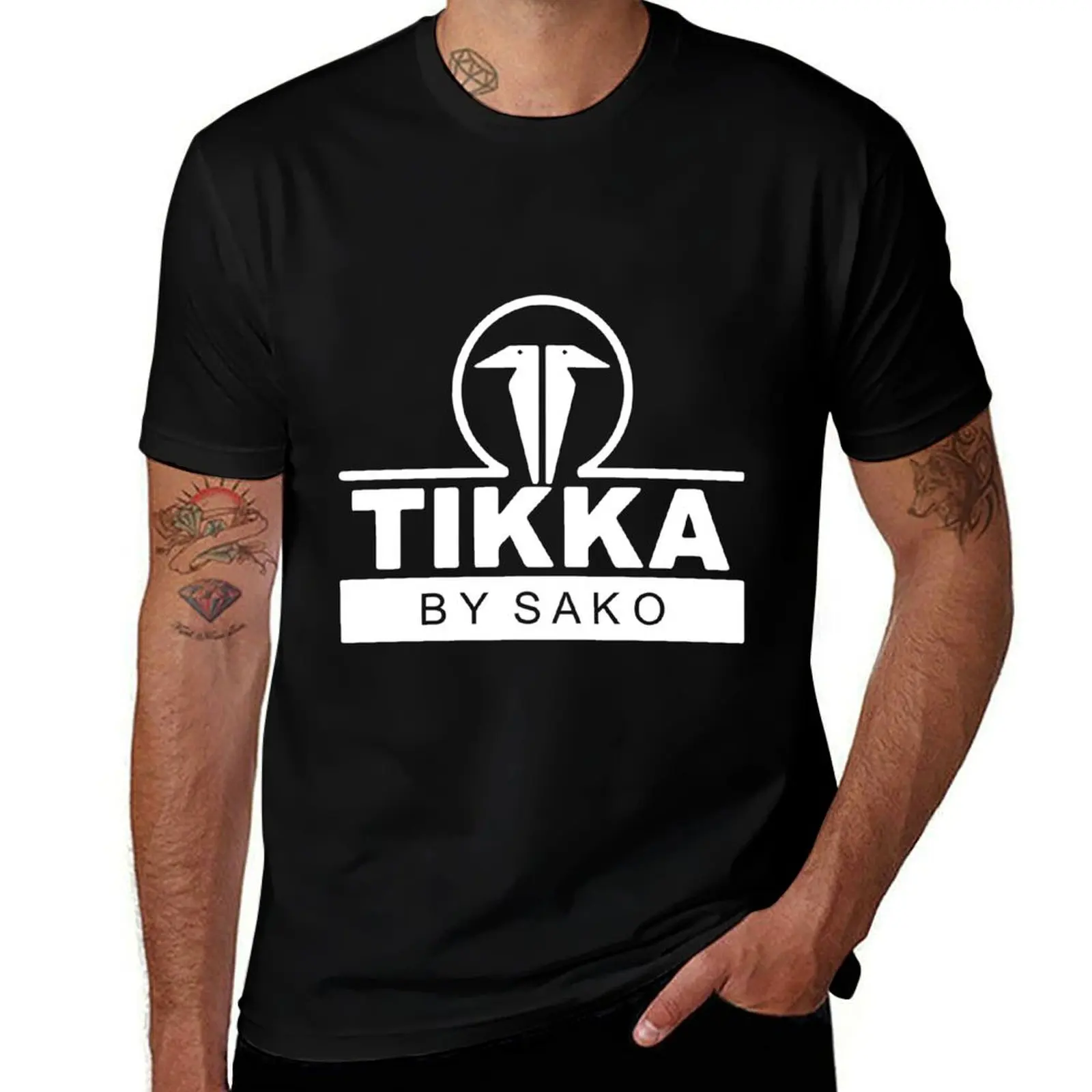 

Tikka By Sako Firearms Gun Logo Long Sleeve Black Gun T-Shirt man t shirt summer T-Shirt