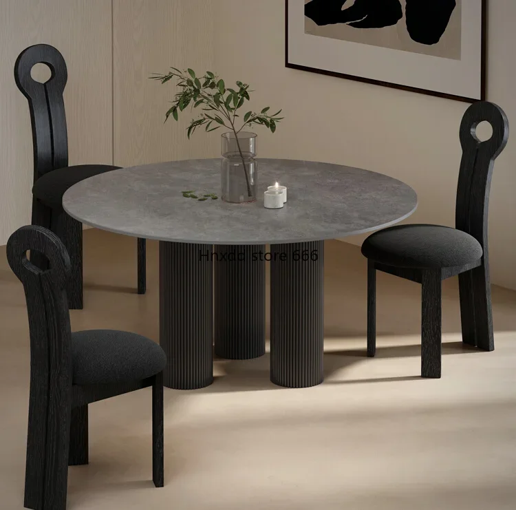 Rock slab dining table and chair combination designer