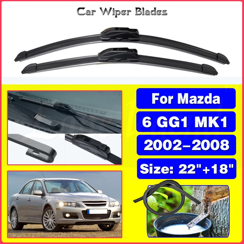 

Wiper Front Wiper Blades For Mazda 6 GG1 MK1 2002 2003 2004 2005 2006 2007 2008 Windshield Windscreen Front Window 22"+18"