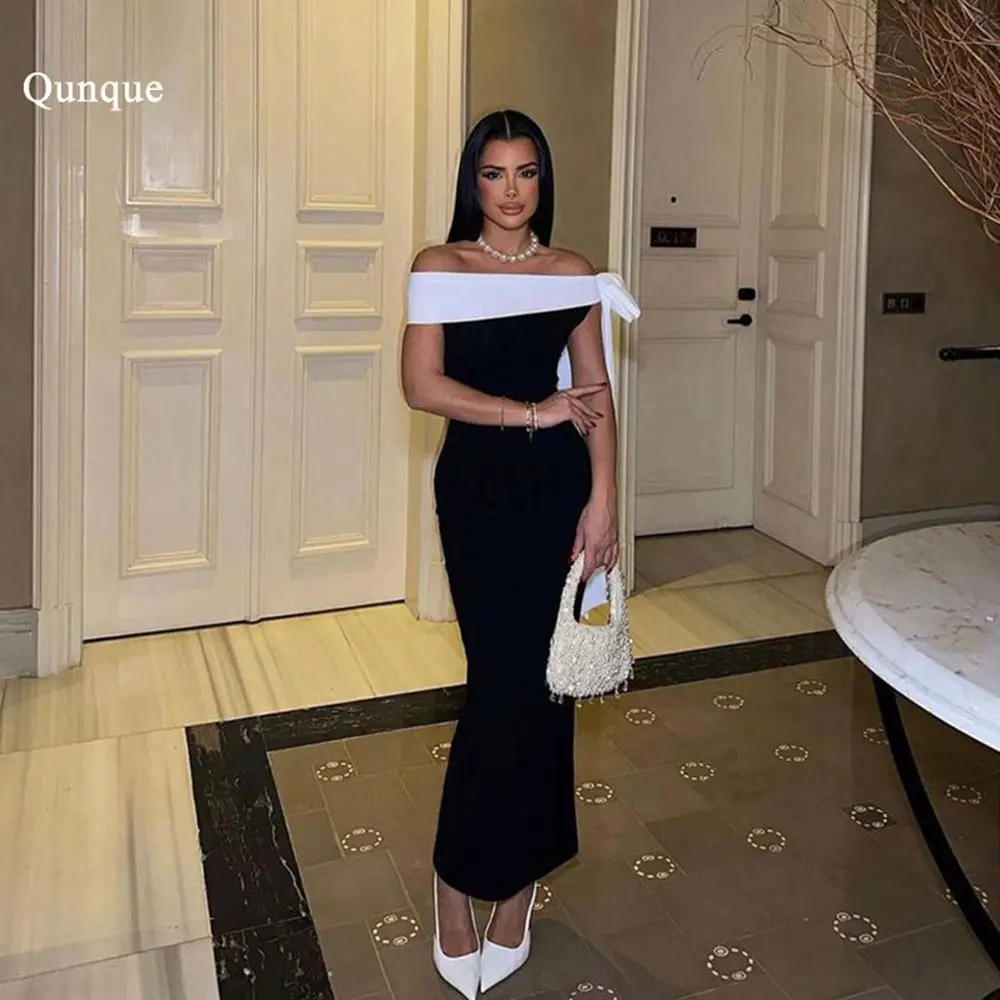 Qunque Formal Party Gowns One Shoulder Bow Saudi Arabia Evening Dress Vestido de festa Plus Size For Women Serene Hill Dress