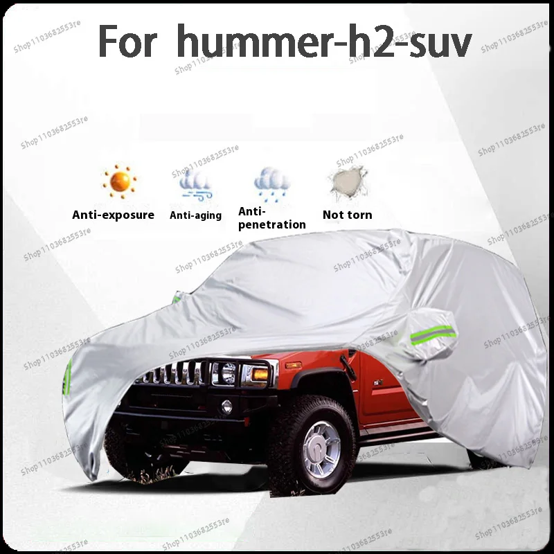 

For Hummer H2 Fit Car Cover - Waterproof, Dustproof, Sunshade (UV), Snowproof | Silve Full Cover with All-Day Protection