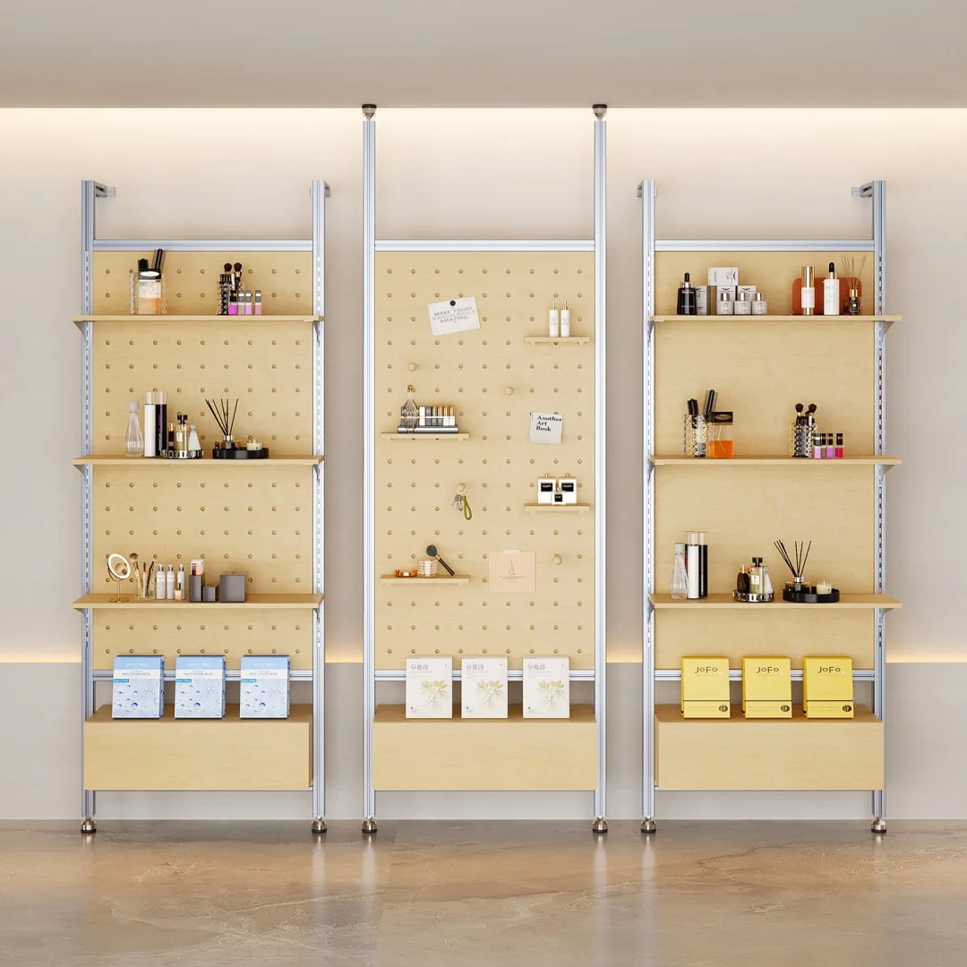 Birch marine panel aluminum profile display rack, ceiling-to-ceiling standing display rack, sample cabinet