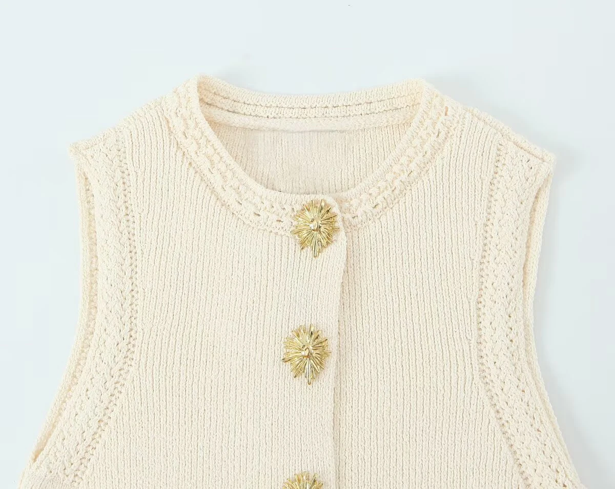 Trui Vest Dames Dikker O-hals Mouwloos Gebreide Truien Vesten Single Breasted Eenvoudig Chic Los Casual All-match