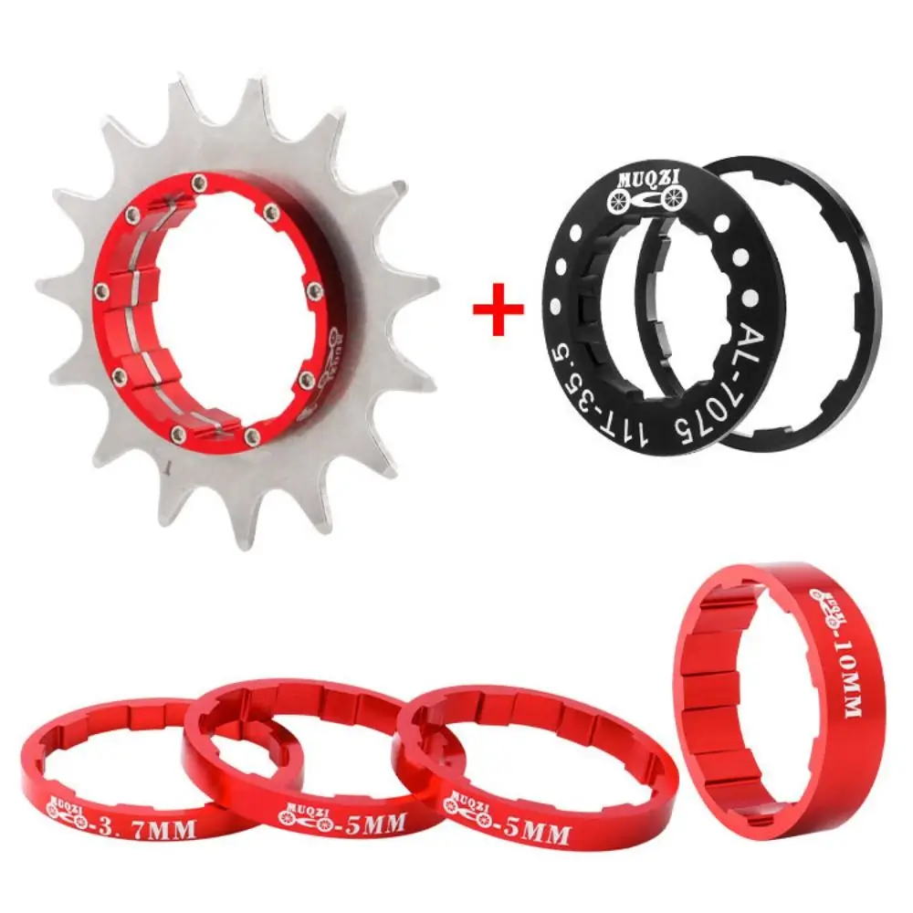 Aluminum Alloy+Stainless Steel Single Speed Conversion Kit 12T 13T 14T Single Speed Cassette Cog for MTB Freewheel Bike Sprocket