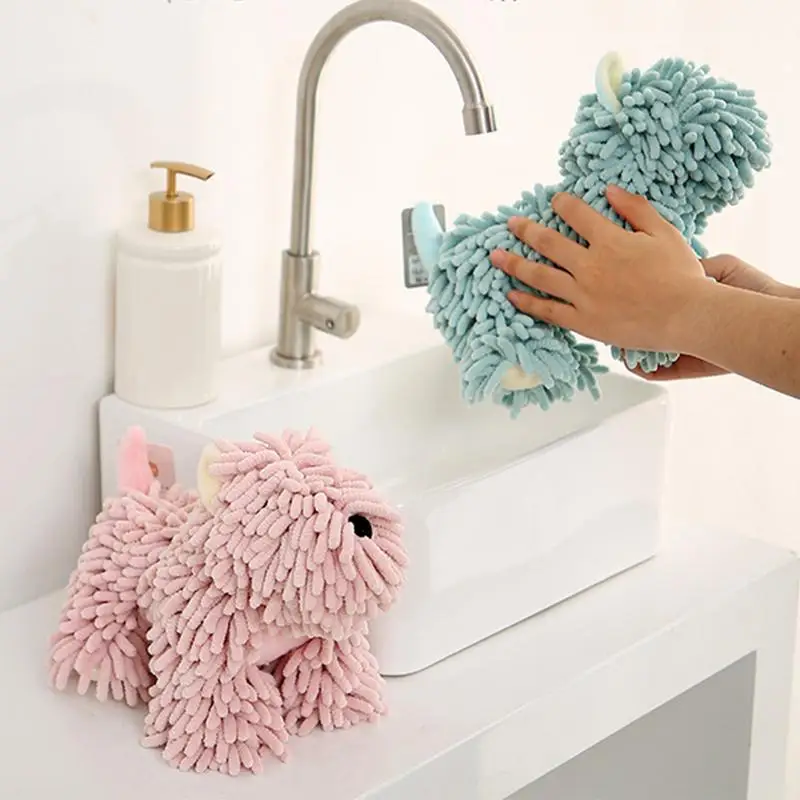 Asciugamano in ciniglia per cani da cartone animato Asciugamani da bagno morbidi e altamente assorbenti Asciugamano multifunzionale Reative per pulire le mani Peluche