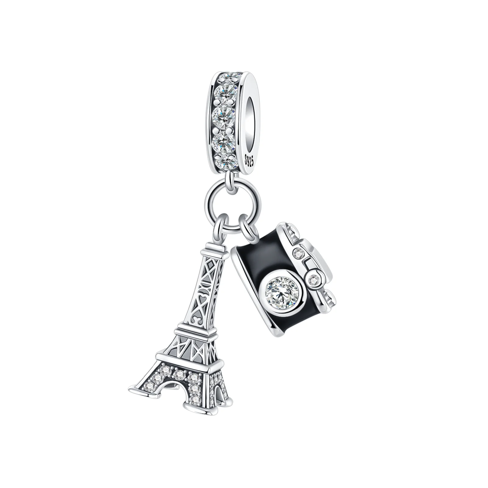 Original 925 Sterling Silver Charms Tower Characteristic Architecture Beads Pendant Bracelets Necklaces Women DIY Jewelry Gift