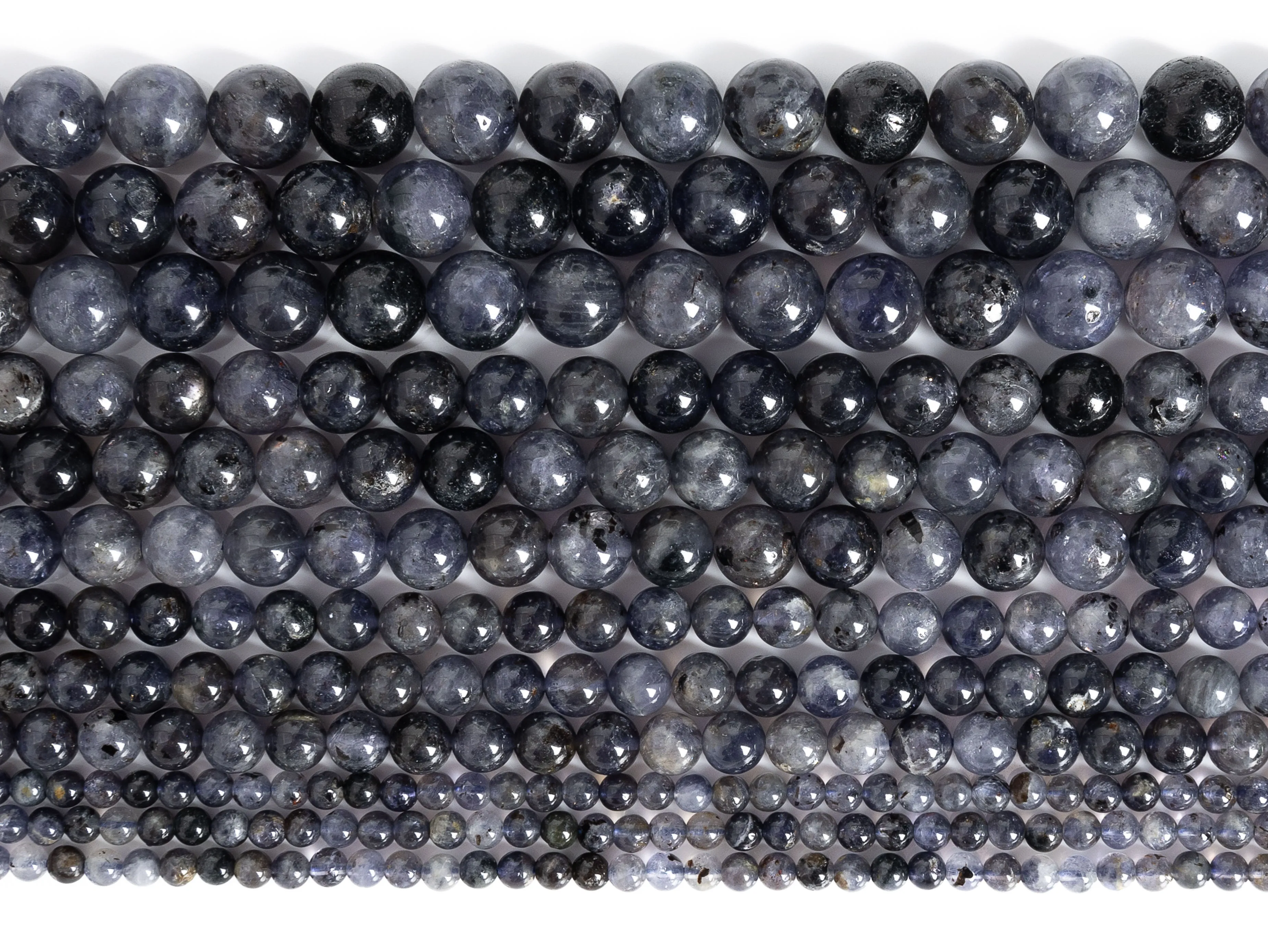 6MM Blue Purple Lolite Beads Grade AA Genuine Natural Gemstone Full Strand Round DIY Loose Beads 15.5\