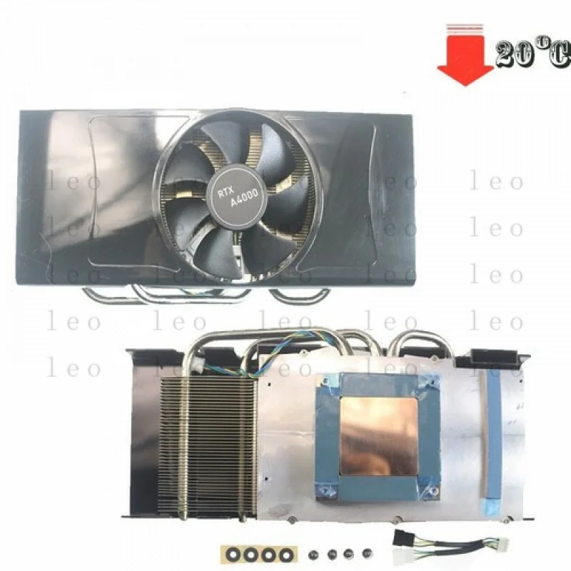 PP  DIY Graphics Card Cooler for Quadro RTX A4000 Graphics Card Cooler single fan