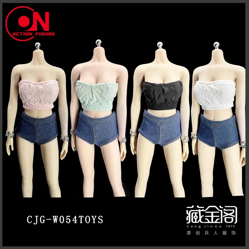 CJG-054 1/6 Wrinkled Chest Cover Breast Wrap Vest Top Clothes Model Fit 12'' Female Soldier Action Figure Body Dolls