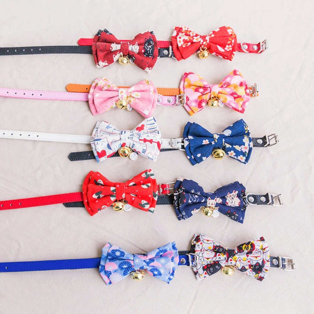 Collar ajustable con lazo japonés para gatos, perros pequeños y Teddy - imagen 5