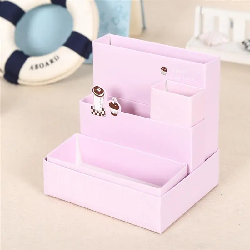 1PC Cosmetics Makeup Organizers Storage Box Foldable Compartments Desktop Organizer Sundries Container Holder for Office Home