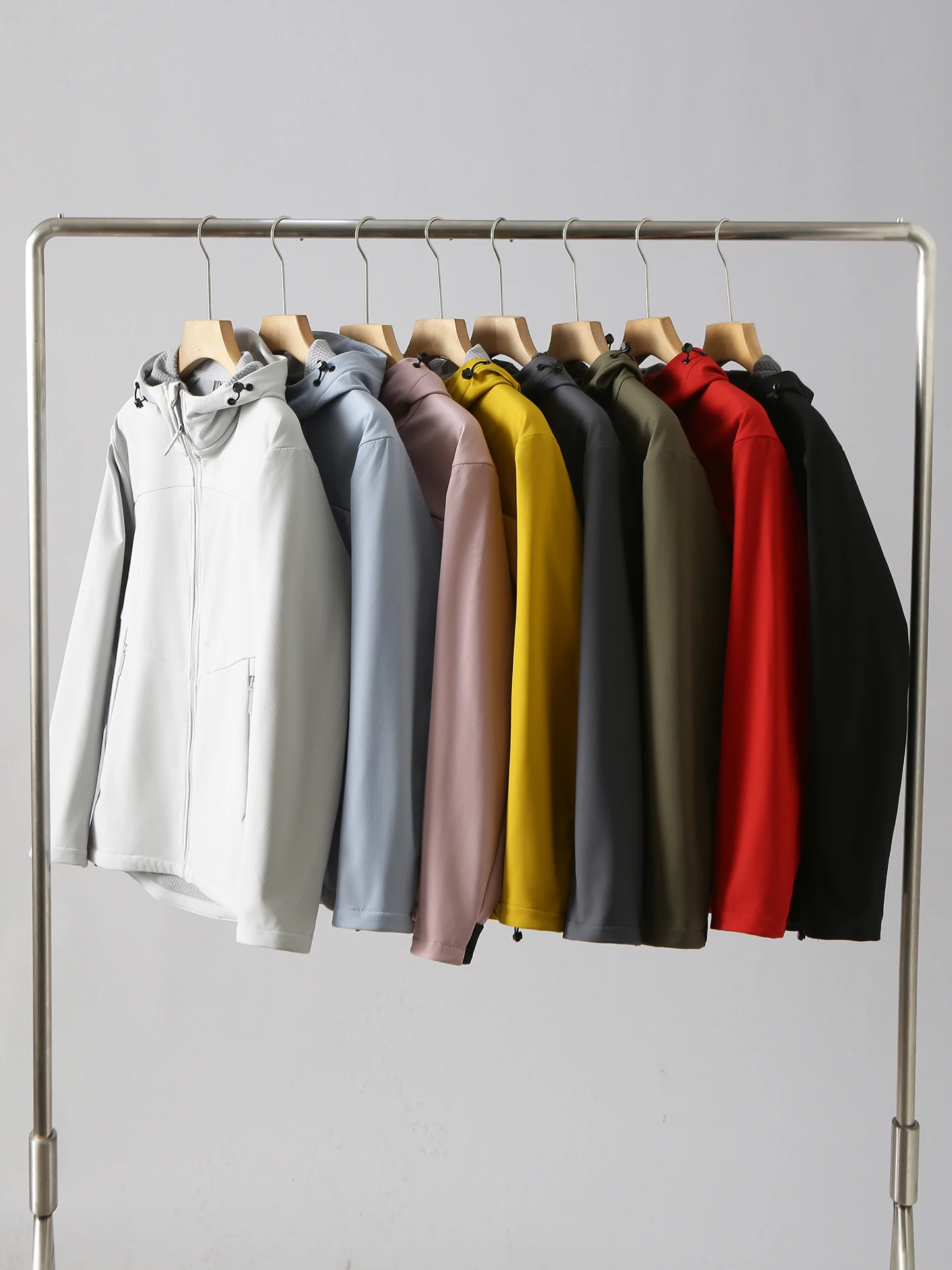 

Men's Outdoor Fce Jaet Hooded id Velvet Warm Resistant Scratch Wear Proof Windproof Soft ell Coat Casual Sle Zippe...