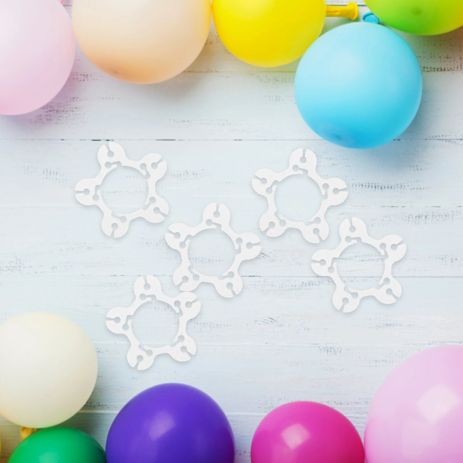 

100pcs Balloon Accessories Clips Holders Arch White Supplies Rings Buckles Connectors Fixes Balloons Wedding Birthday