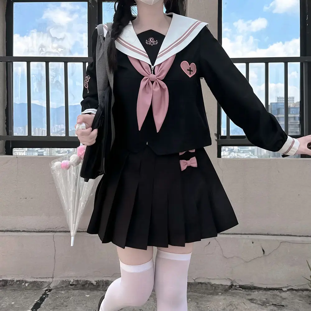 JK Korean uniform suit Japanese student pleated skirt college style school outfits women Sailor outfit cosplay uniform japanese