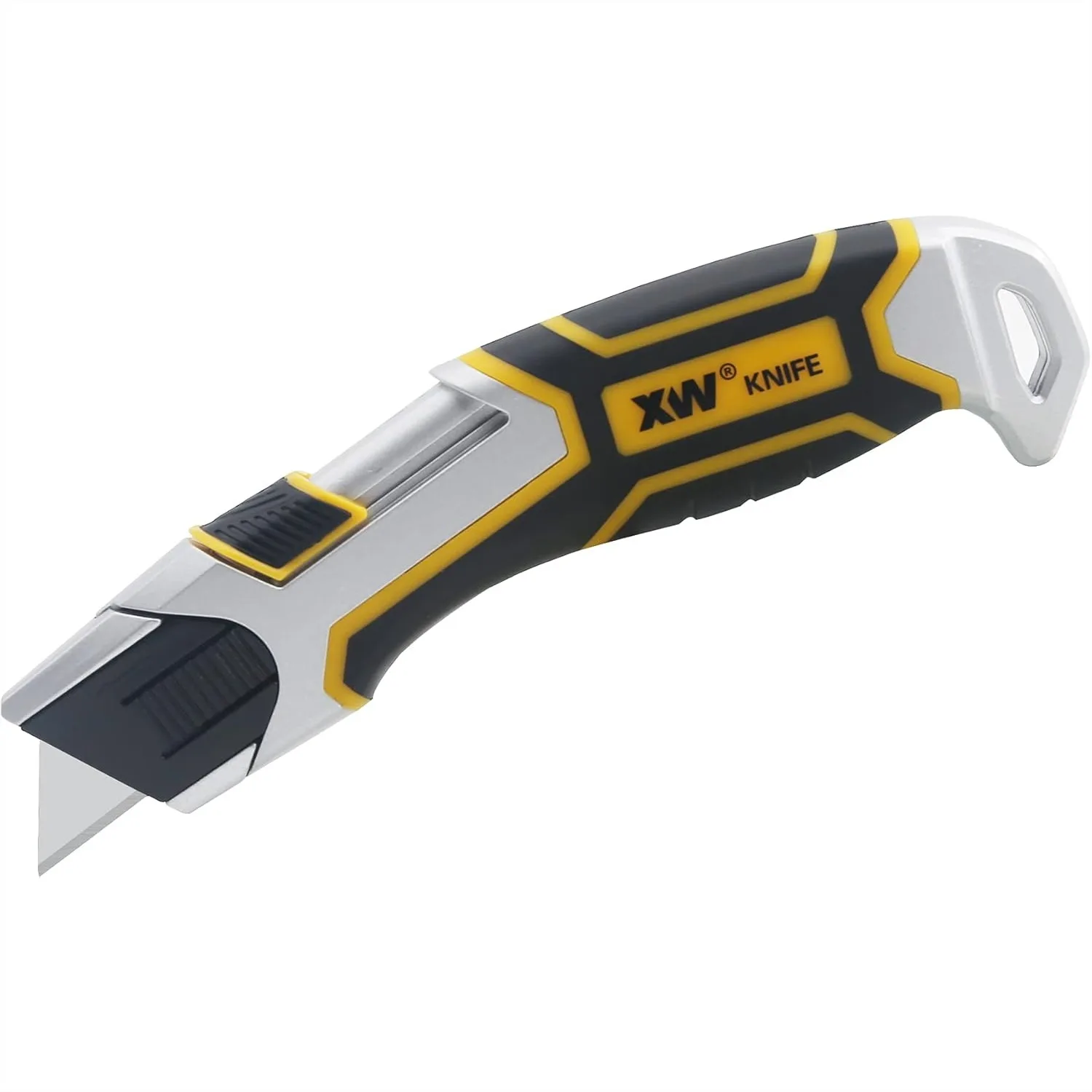 

Auto-Retractable Safety Utility Knife With Quick Blade Change And 4 Spare Blades Storage In Handle