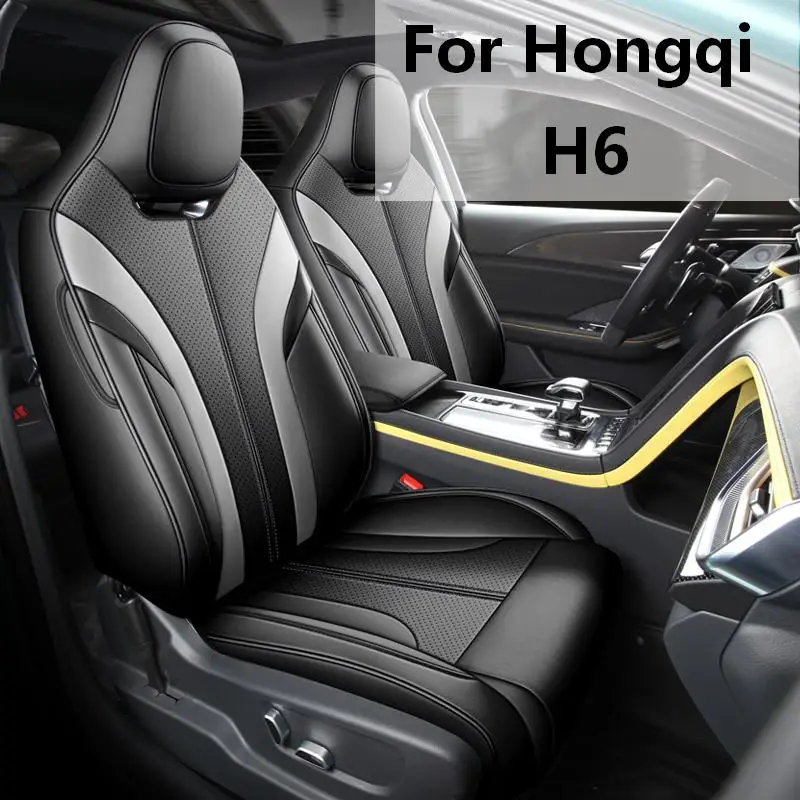5‑Seats Full Surround PU Leather Car Seat Covers Cushion Protector Fit for Hongqi H6 Auto Interior Accessories
